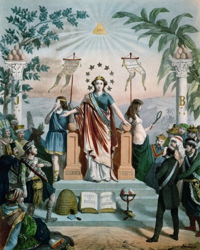 Vrijmetselarij Onderwijst het Volk, 1875 door Charles Mercereau